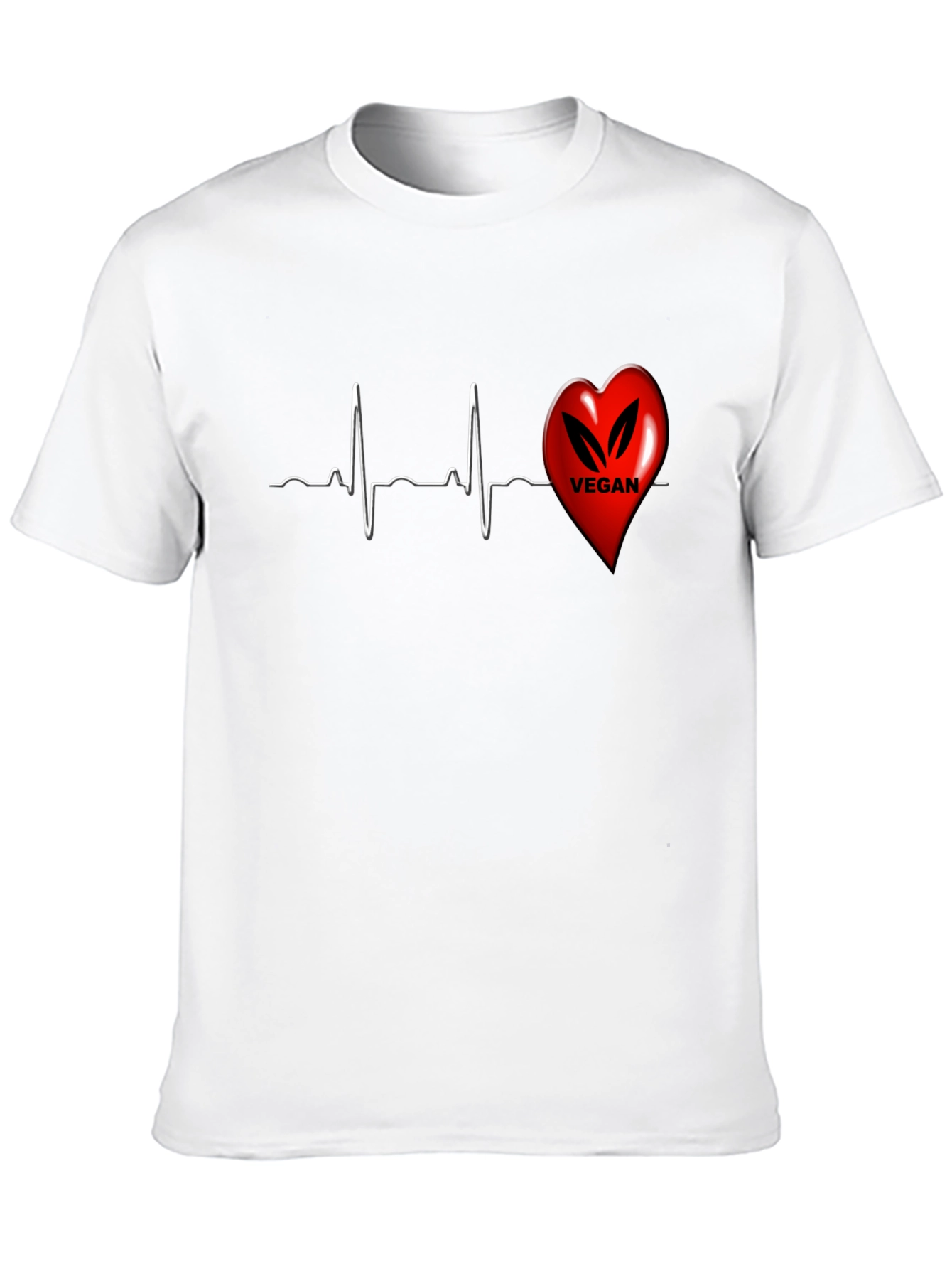 Vegan Heartbeat T-Shirt - Black