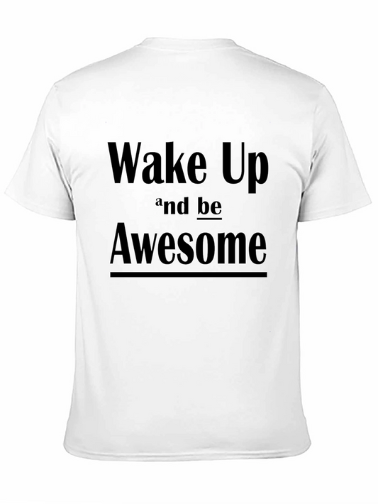 Wake Up Awesome Graphic Tee - Mens Black T-Shirt