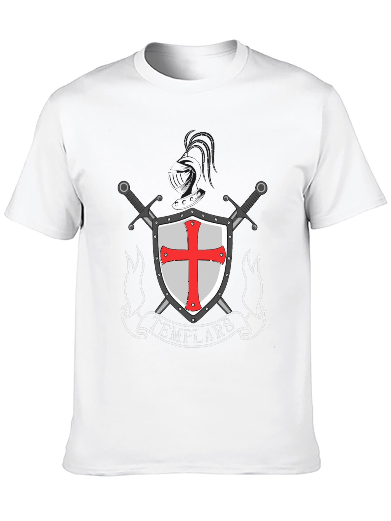 Templar Knight T-Shirt - Shield & Sword Design