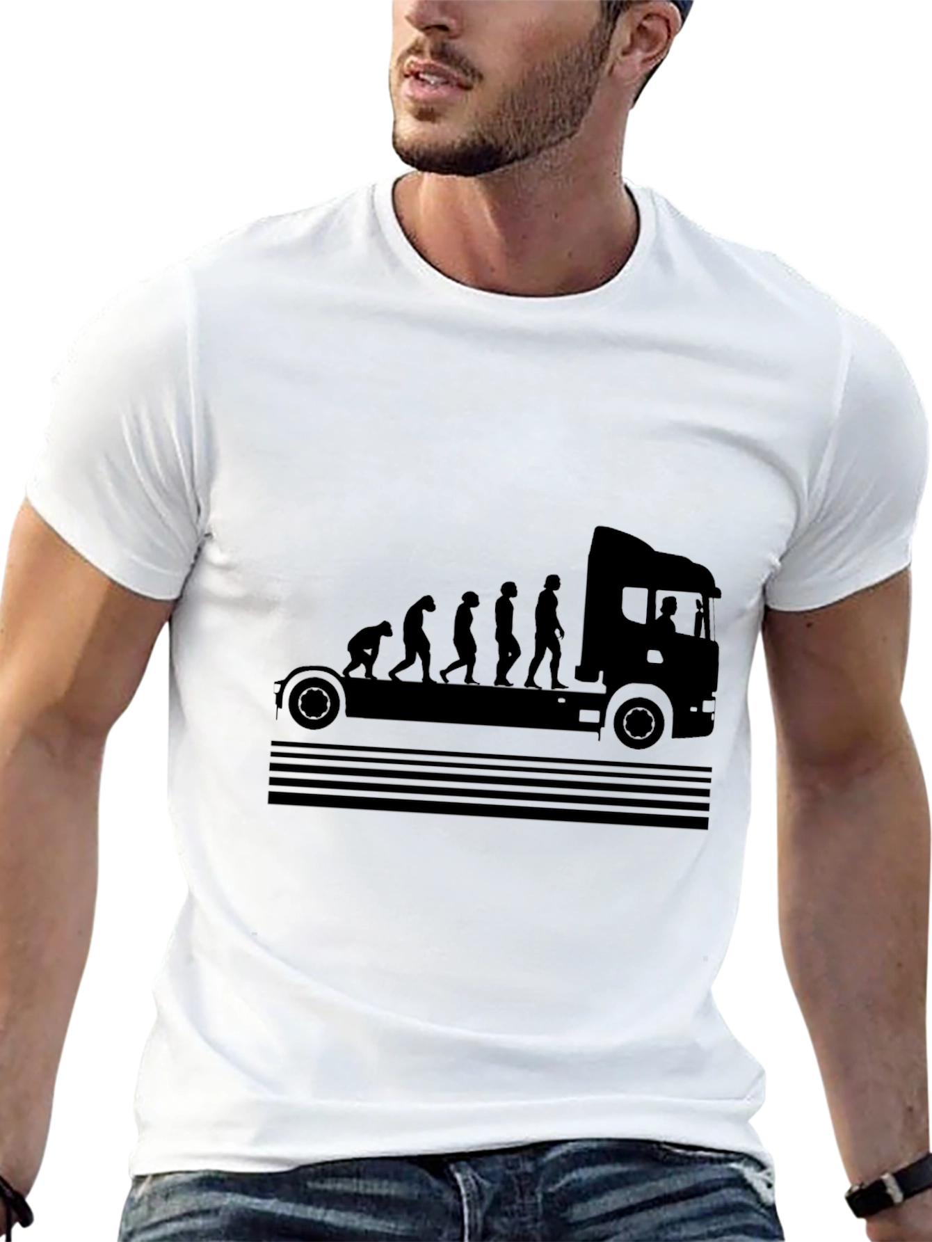 Truck Driver Evolution Black T-Shirt