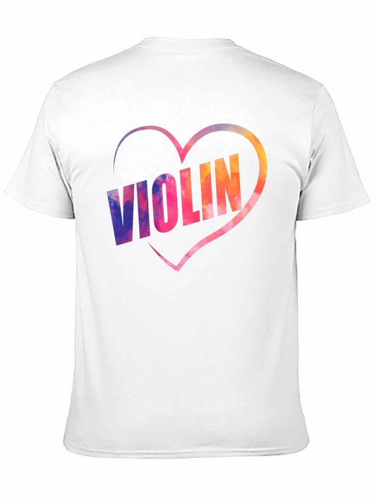 Violin Heart Graphic Tee - Music Lover Shirt