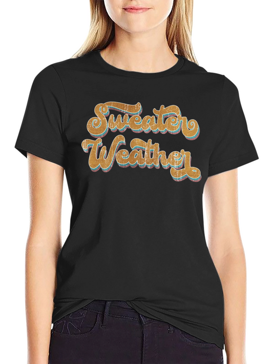 Sweater Weather Graphic Tee - Vintage Style Soft Black T-Shirt