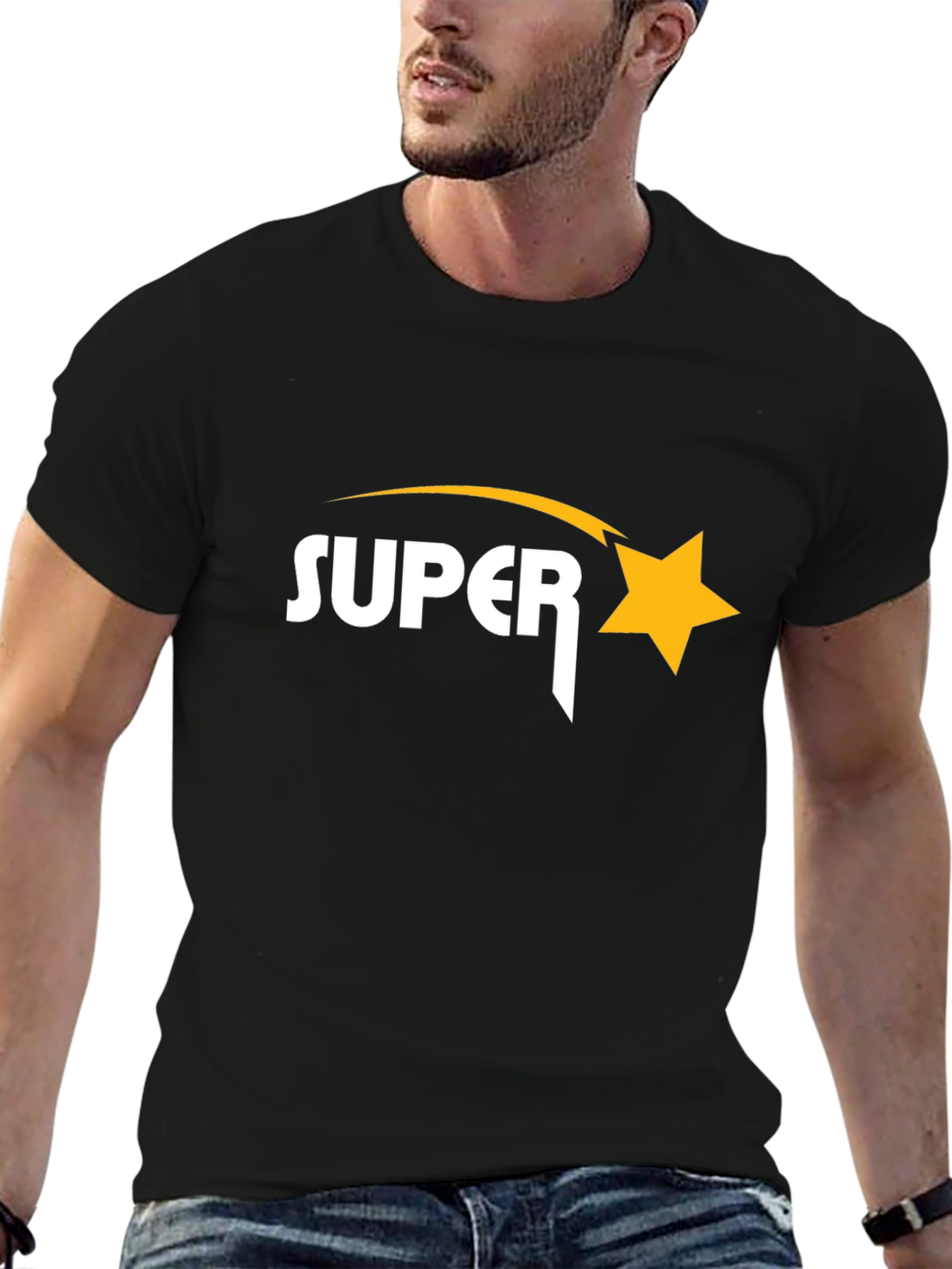 Super Star Black Graphic T-Shirt