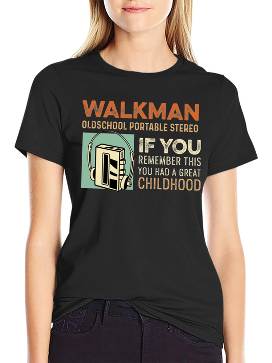 Vintage Walkman Stereo T-Shirt - Retro Childhood Nostalgia Tee