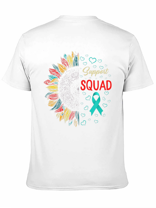 Support Squad Awareness Ribbon Sunflower Graphic Tee