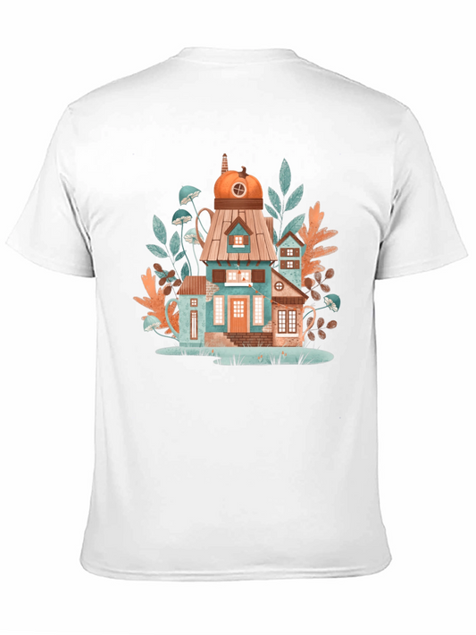 Whimsical House Black T-Shirt