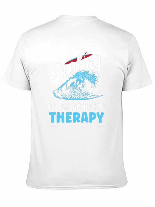 Surfing is Cheaper Than Therapy Graphic Tee