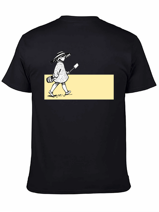 Vintage Girl Graphic Tee - Black