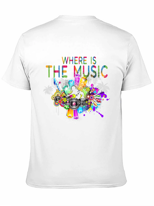 Where is the Music Tee - Colorful DJ Design T-Shirt