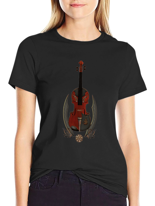 Violin Graphic Tee - Musical Instrument Shirt
