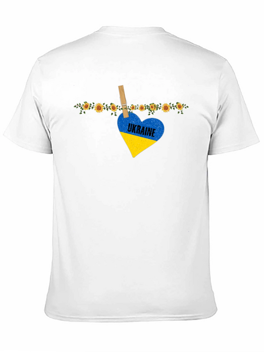 Ukraine Heart Sunflower Graphic T-Shirt
