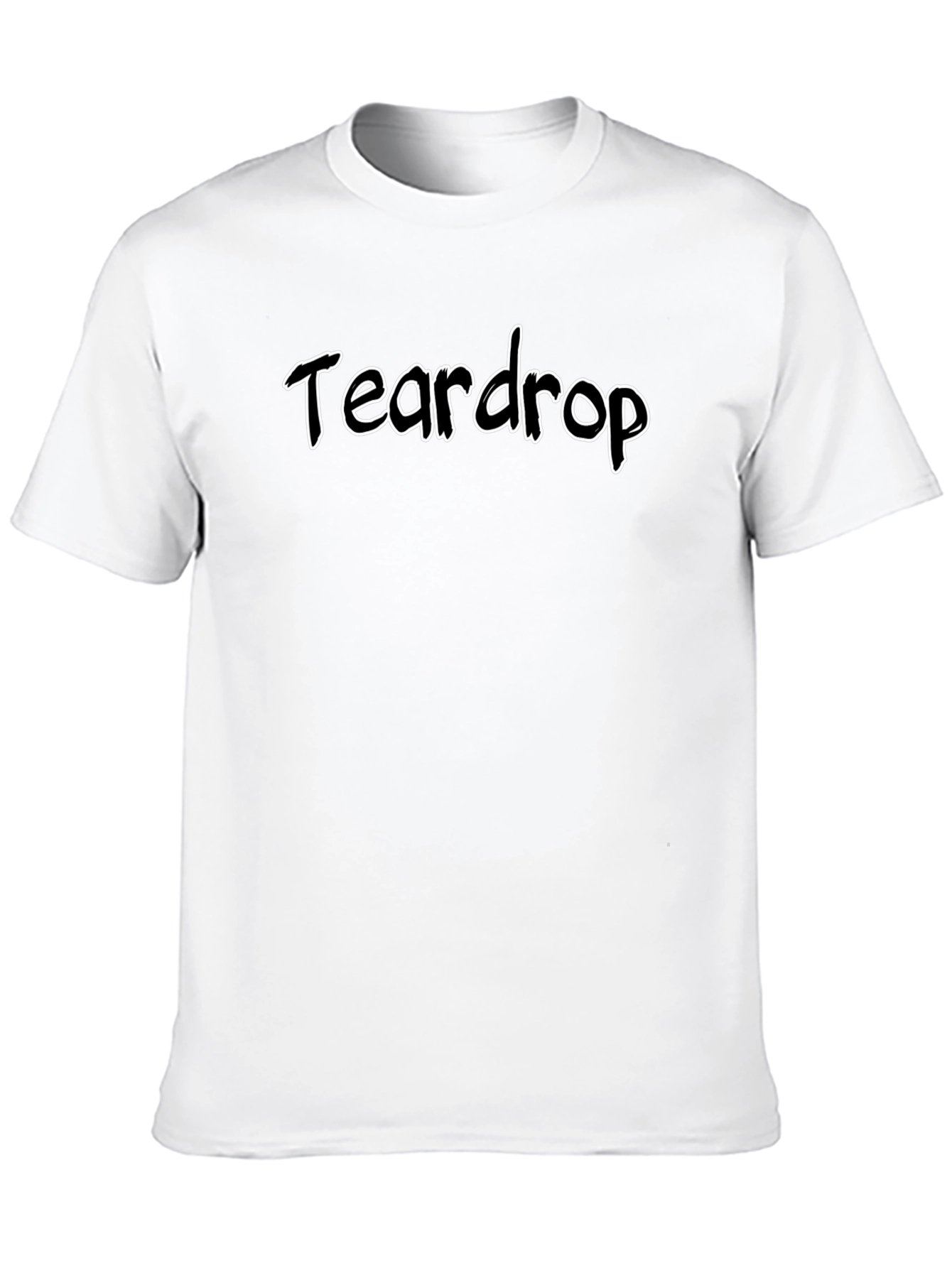 Teardrop Graphic Print Black T-Shirt