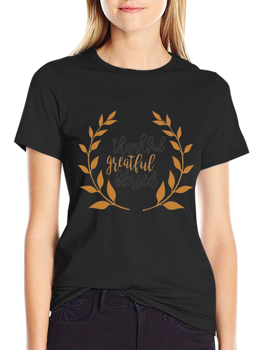 Thankful Grateful Blessed Black T-Shirt