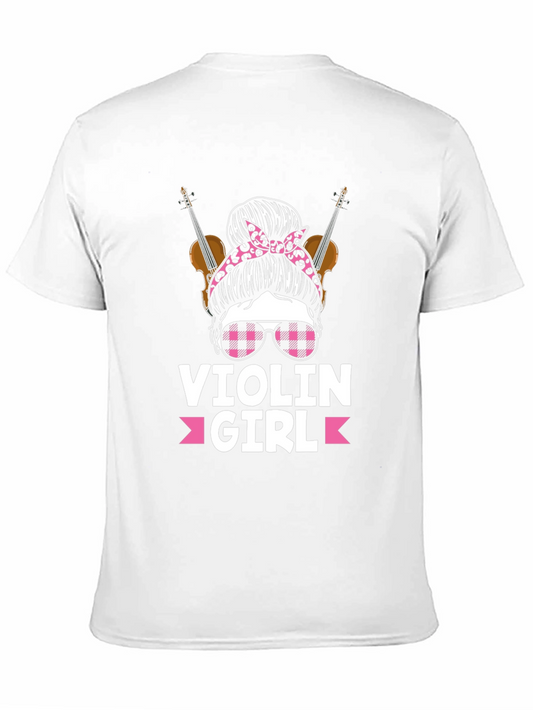 Violin Girl T-Shirt Messy Bun Violinist Tee