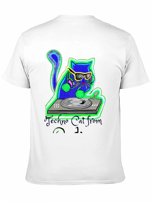 Techno Cat DJ Graphic T-Shirt