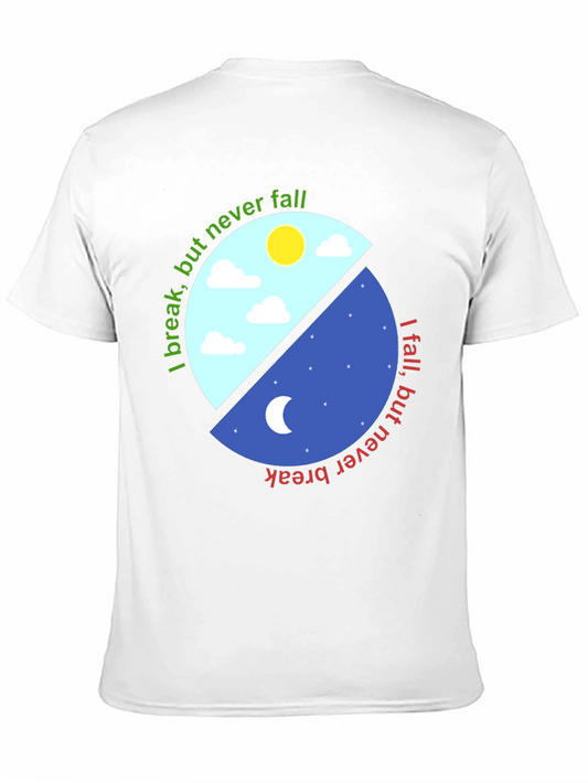 Yin Yang T-Shirt - I Break But Never Fall Design