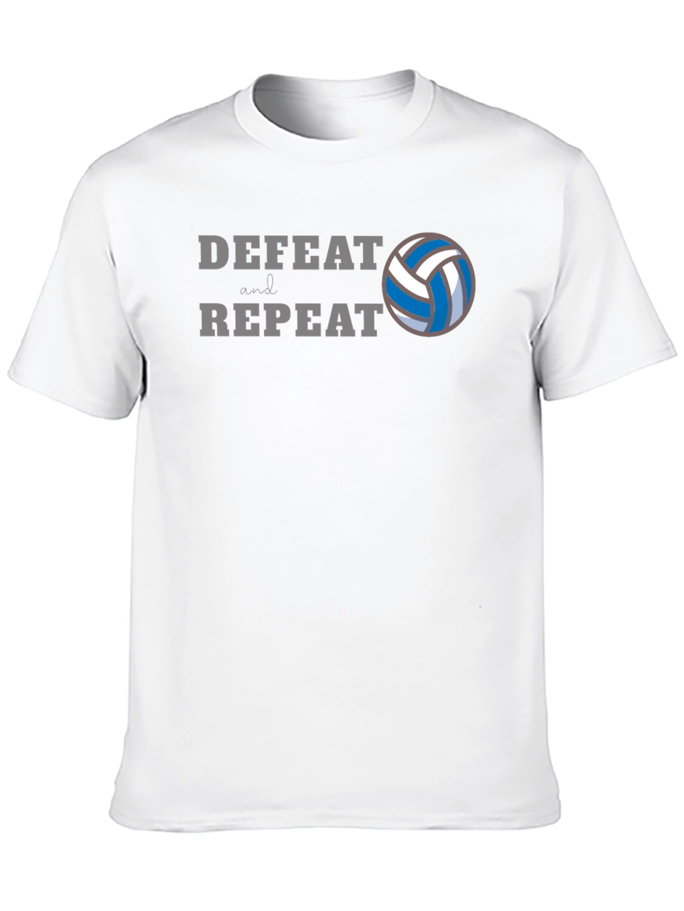Volleyball Defeat and Repeat Black T-Shirt