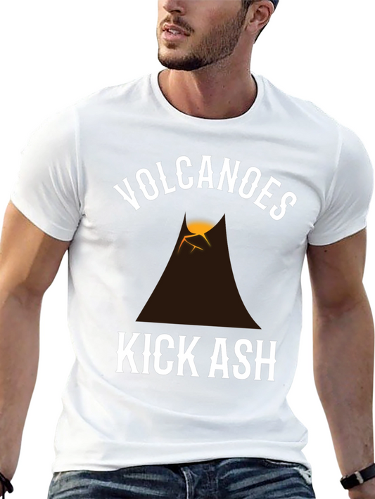 Volcanoes Kick Ash Graphic T-Shirt - Black