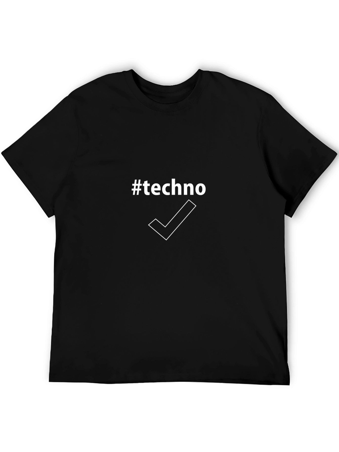 #Techno Graphic Tee - Black Crew Neck T-Shirt