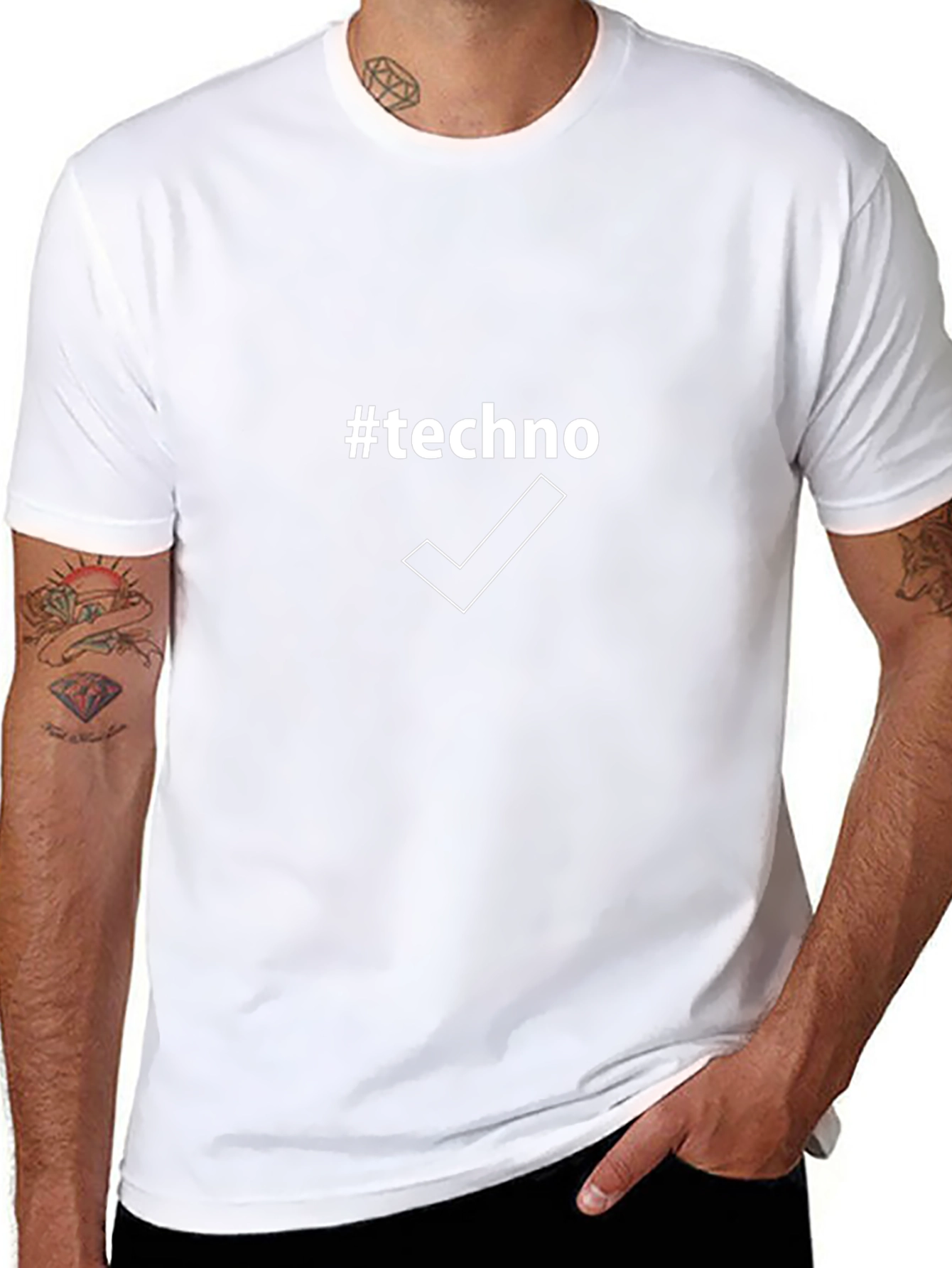 #Techno Graphic Tee - Black Crew Neck T-Shirt