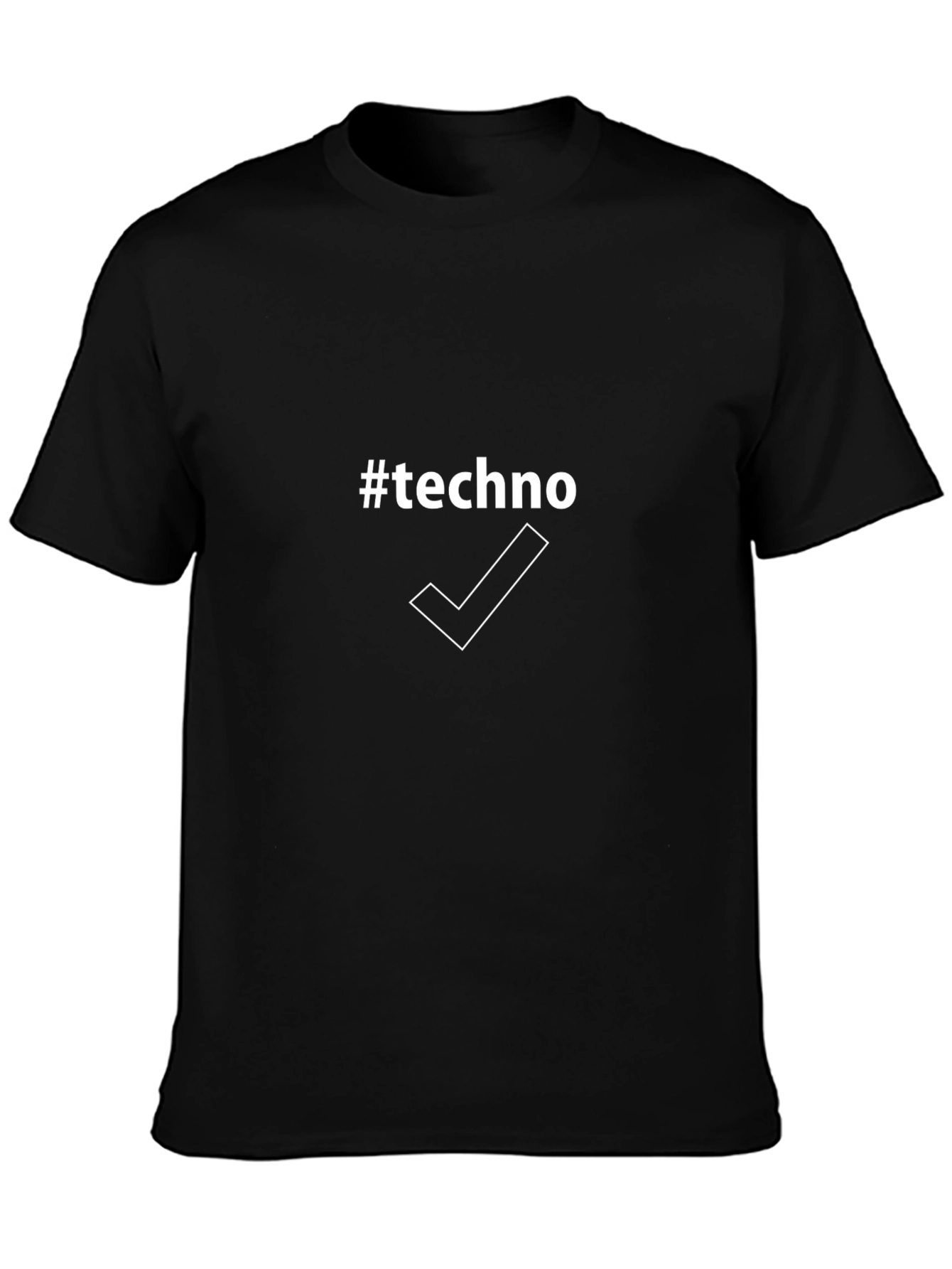 #Techno Graphic Tee - Black Crew Neck T-Shirt