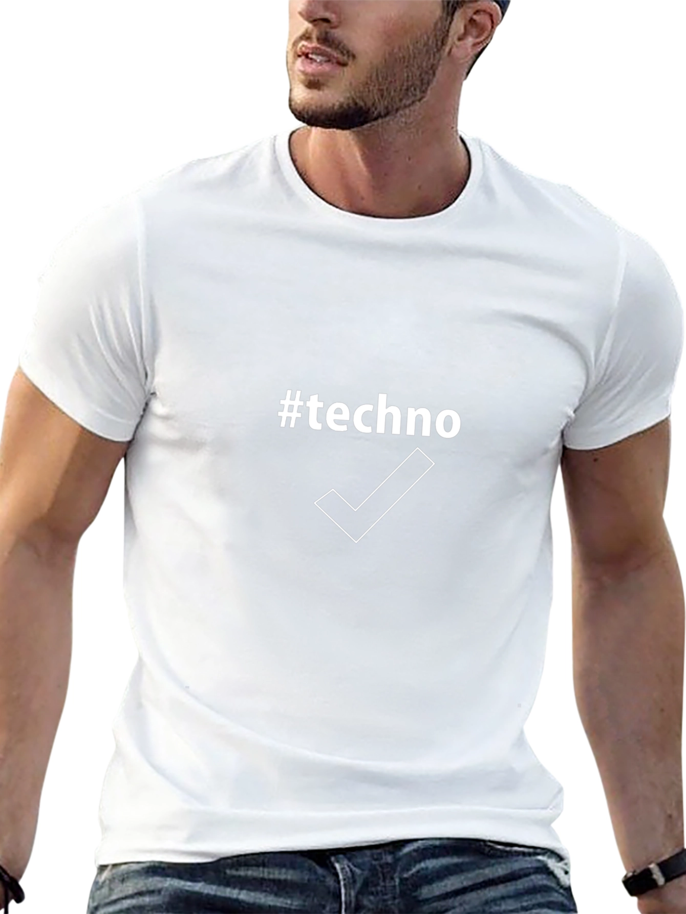 #Techno Graphic Tee - Black Crew Neck T-Shirt