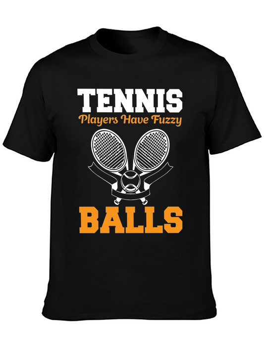 Tennis Player Fuzzy Balls Graphic T-Shirt