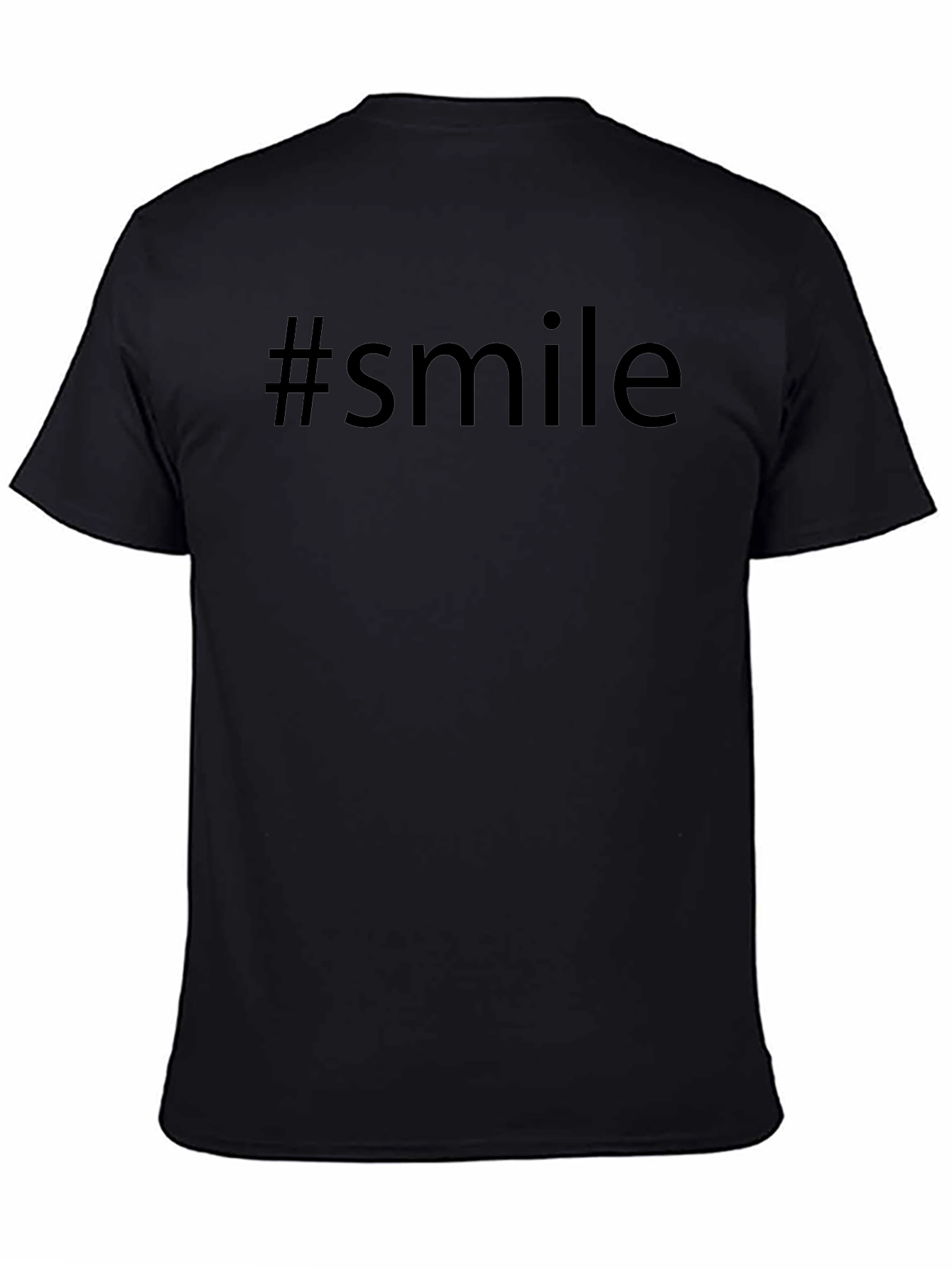 #smile Black Graphic T-Shirt - Trendy Casual Wear