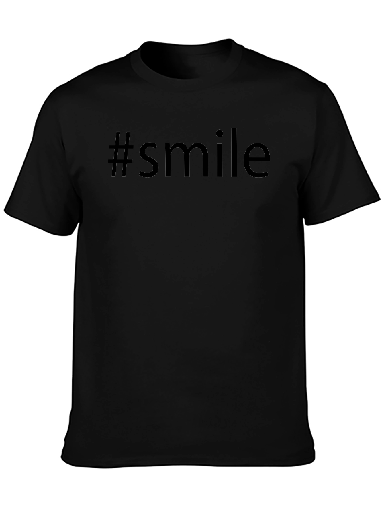 #smile Black Graphic T-Shirt - Trendy Casual Wear