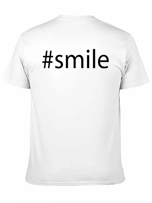 #smile Black Graphic T-Shirt - Trendy Casual Wear