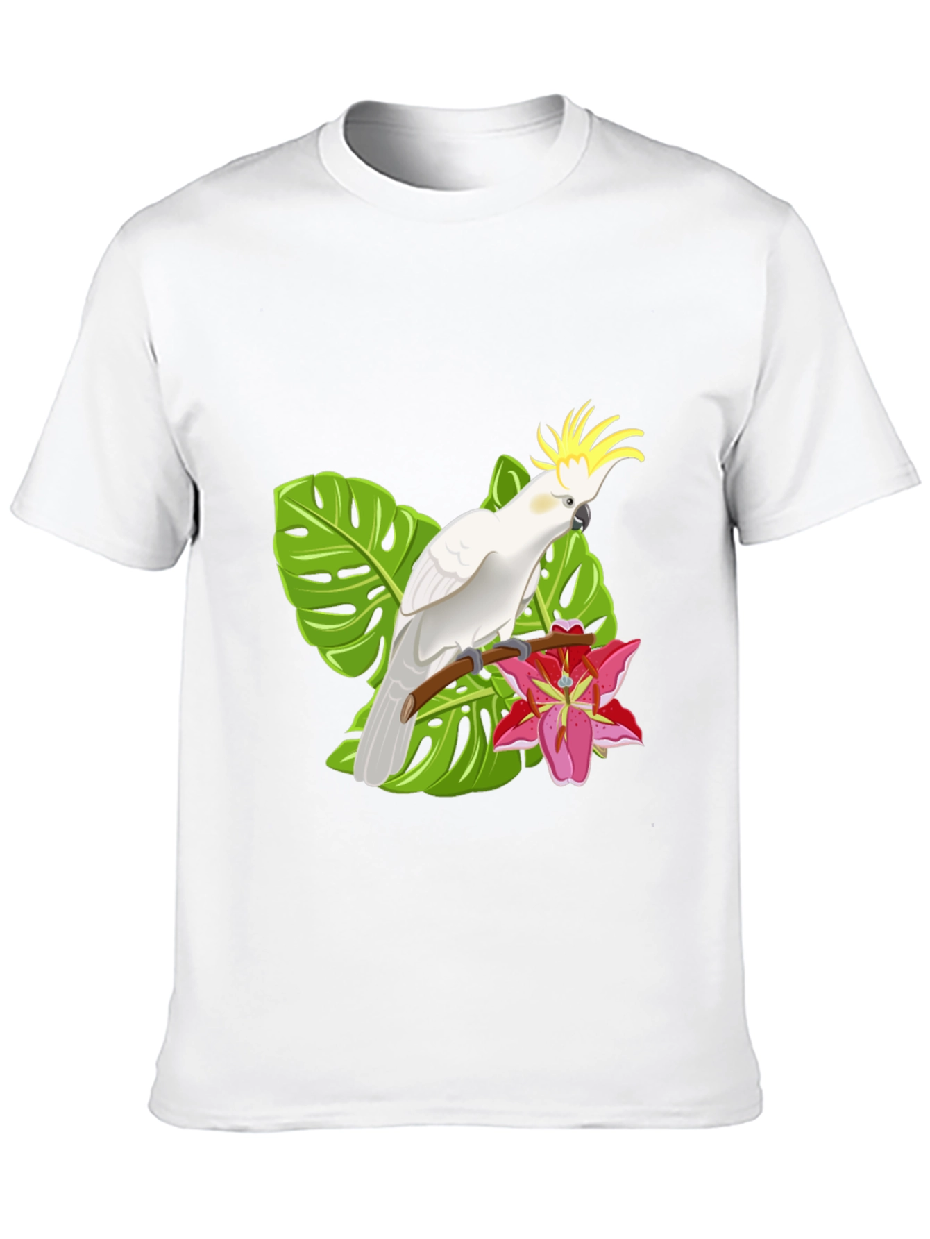 Tropical Cockatoo Graphic T-Shirt - Stylish Mens Tee
