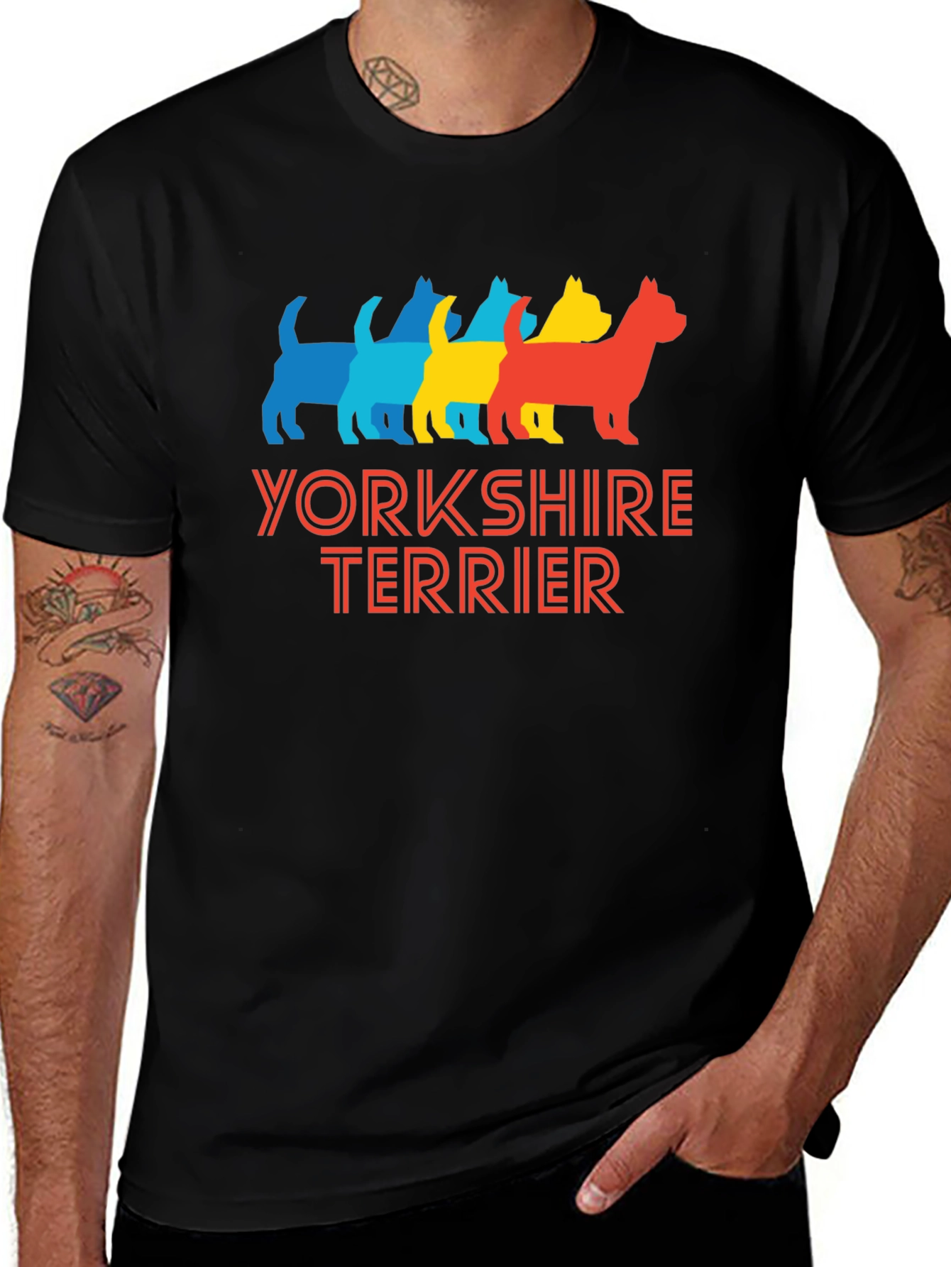 Yorkshire Terrier Pop Art Black T-Shirt