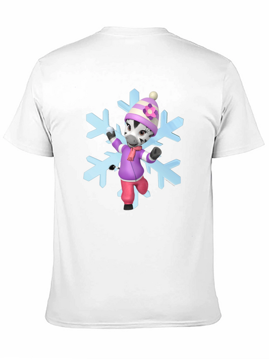 Zebra Cartoon Snowflake T-Shirt