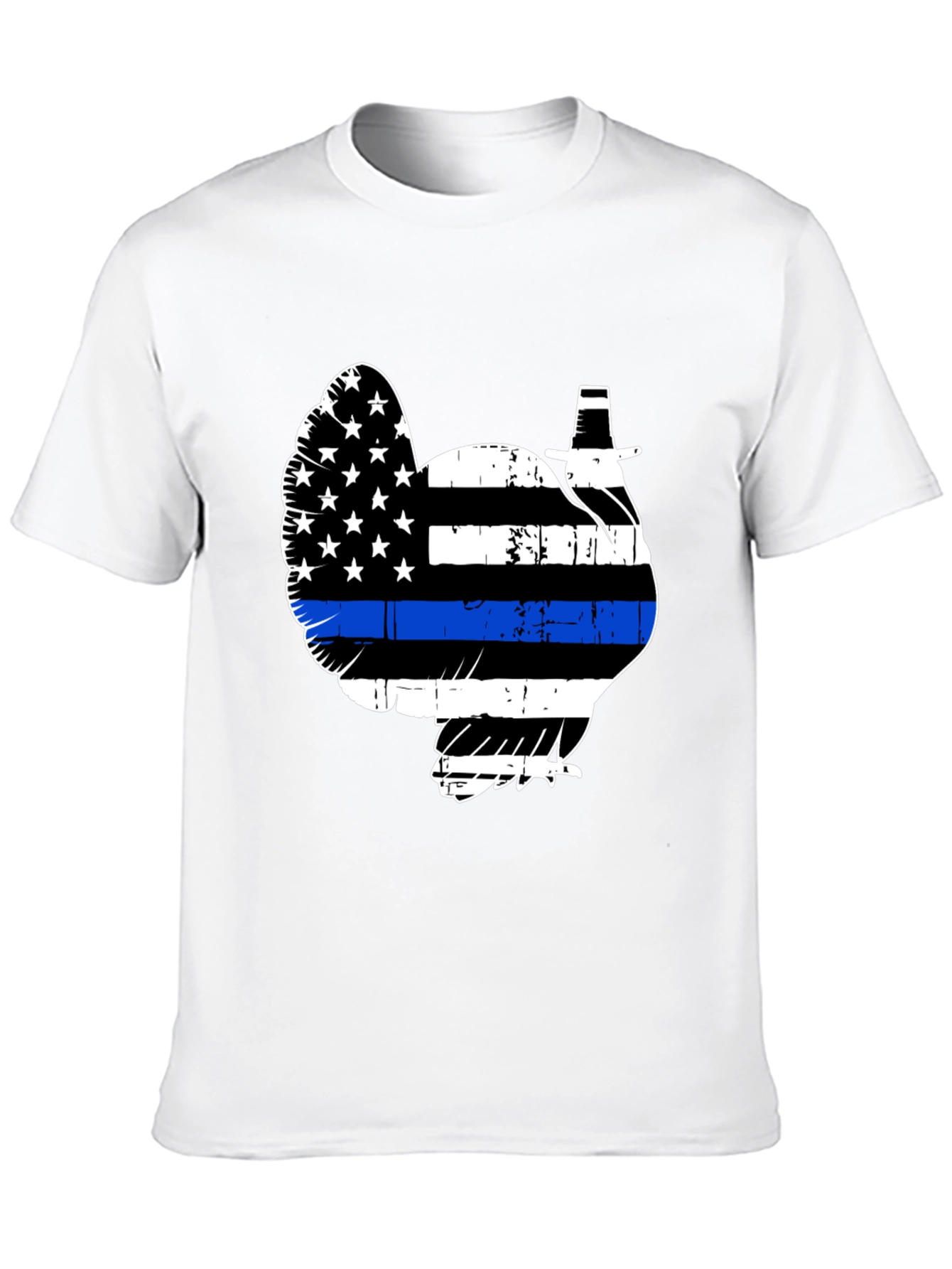 Turkey Police Thin Blue Line Thanksgiving T-Shirt