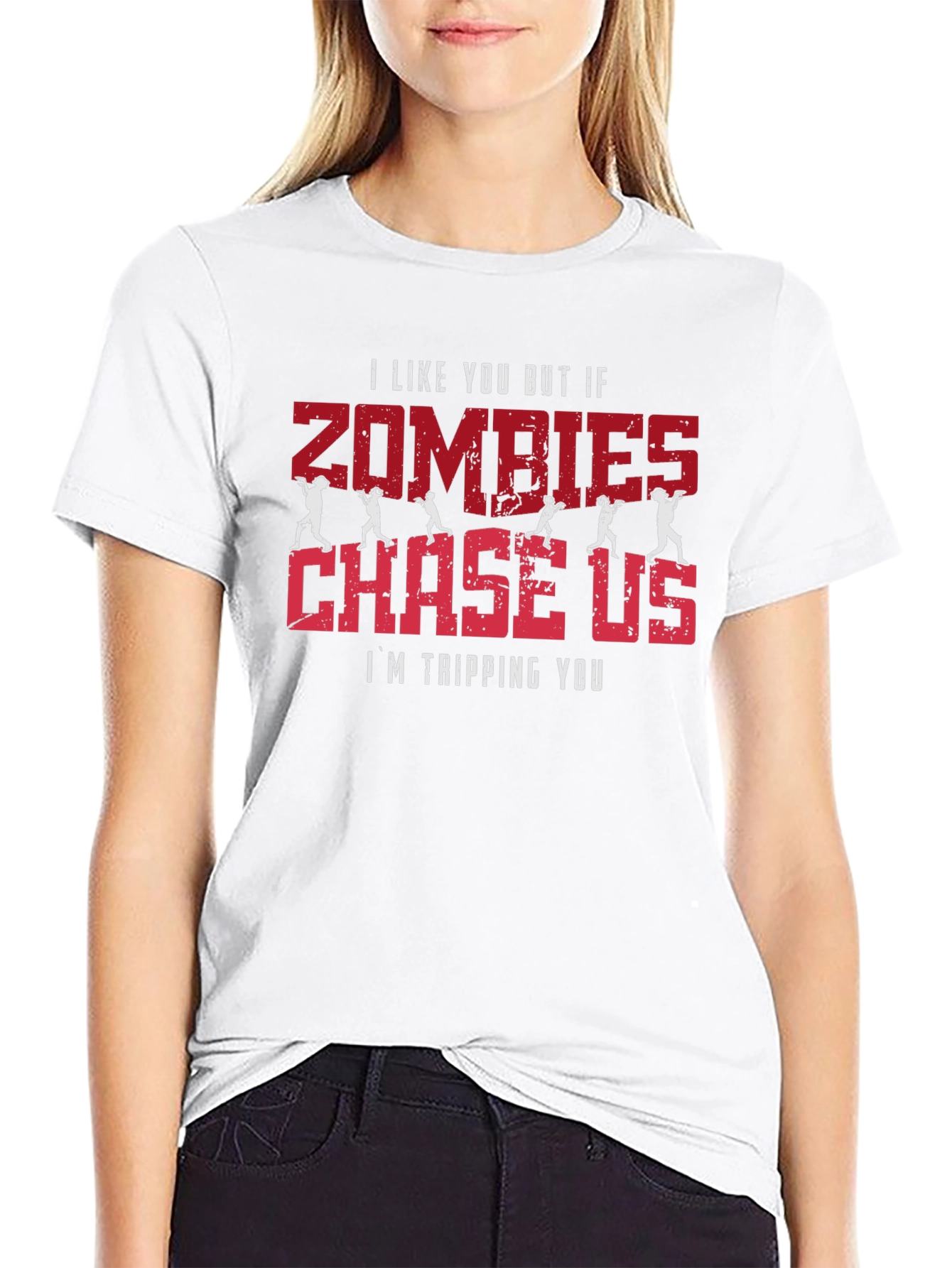 Zombie Chase T-Shirt - Funny Graphic Tee