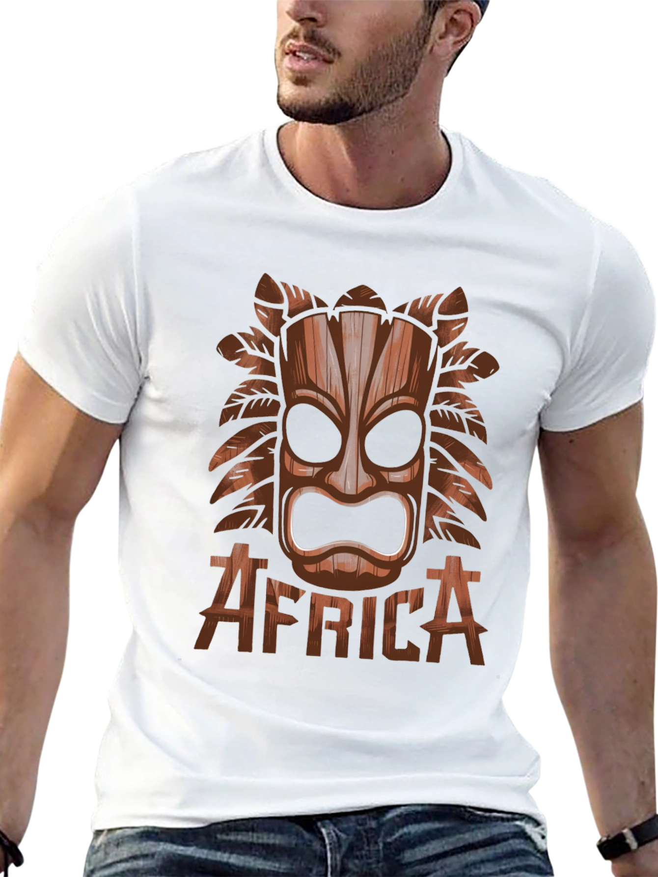 Tribal Africa Mask Black T-Shirt