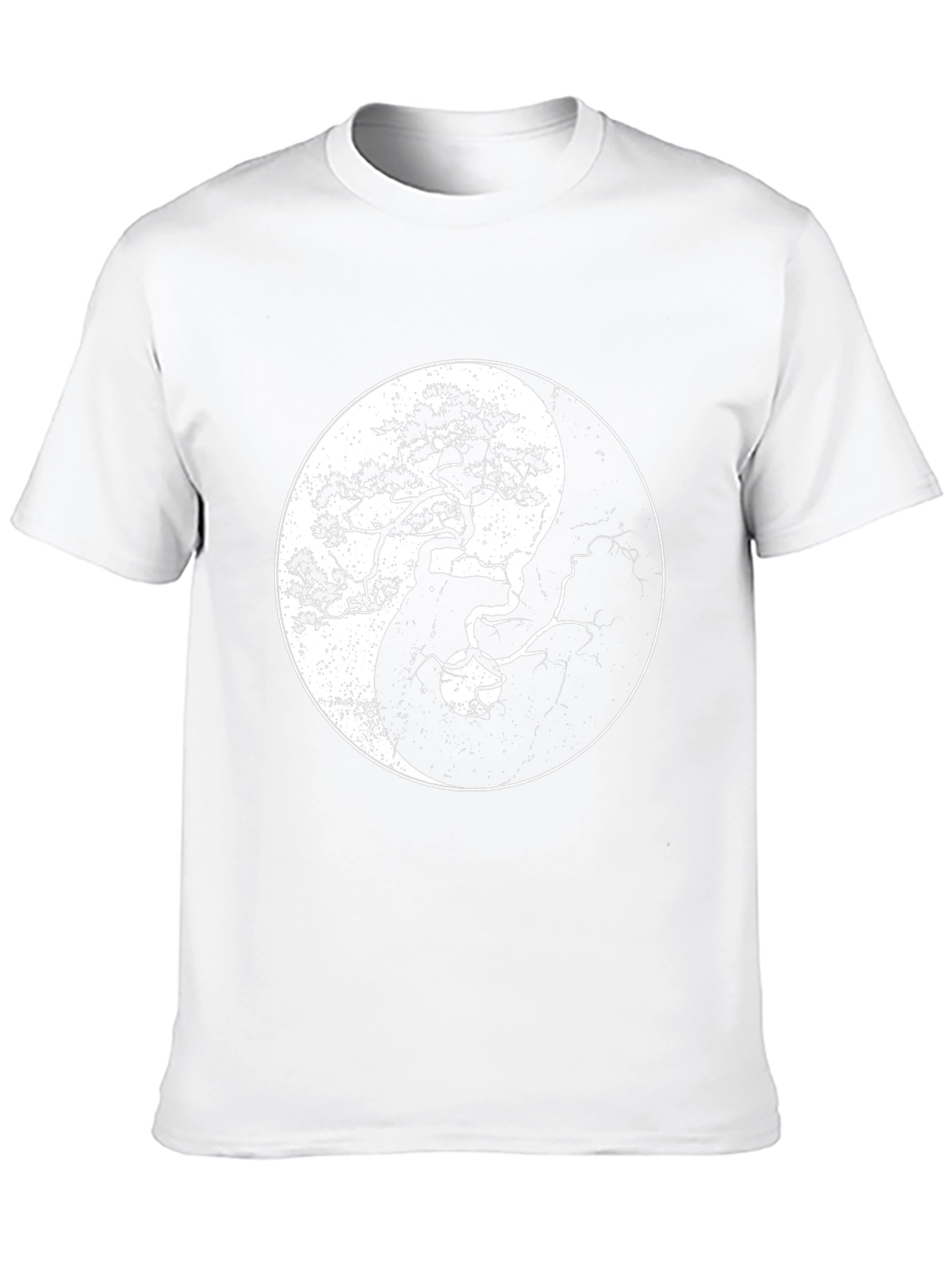 Yin Yang Bonsai Tree Black T-Shirt
