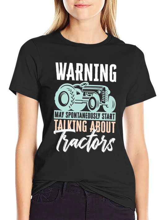 Warning Tractors Graphic T-Shirt