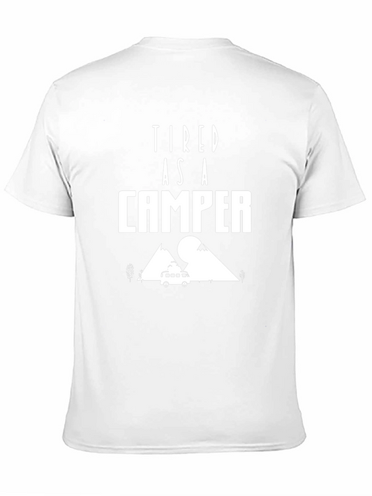 Tired As A Camper Graphic T-Shirt - Camping Adventure Tee