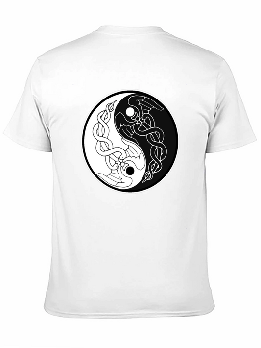 Yin Yang Raven Graphic Tee - Balance in Style