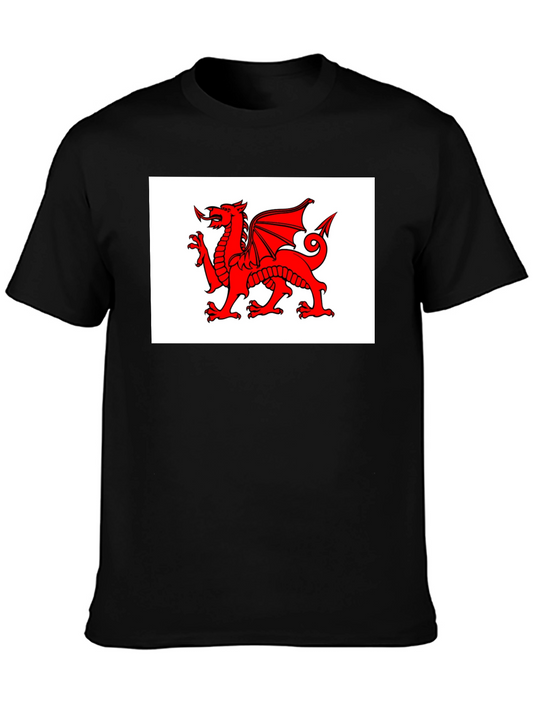 Welsh Dragon Black T-Shirt - Cymru Wales Rugby
