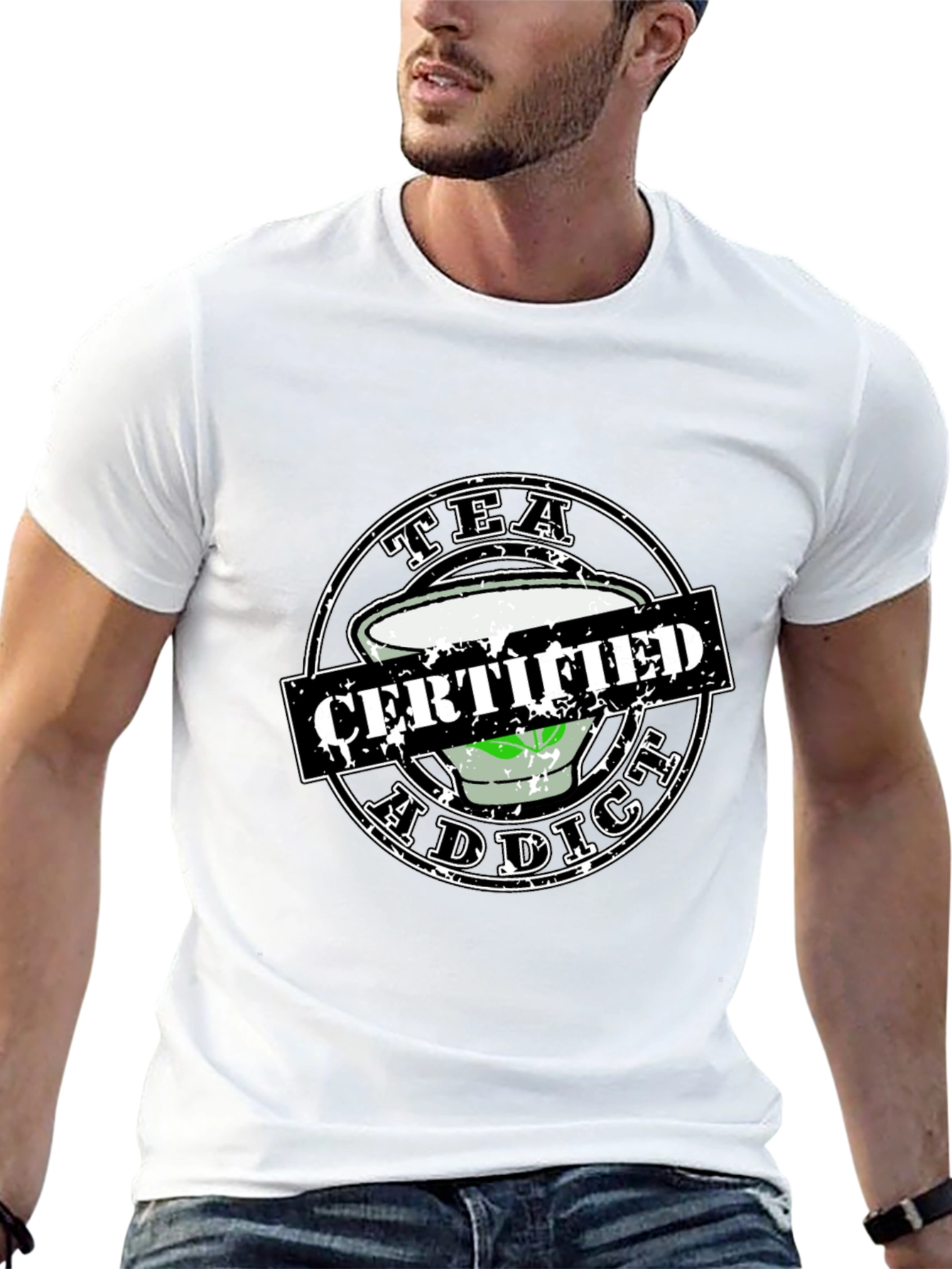 Tea Addict Certified Novelty Graphic Tee
