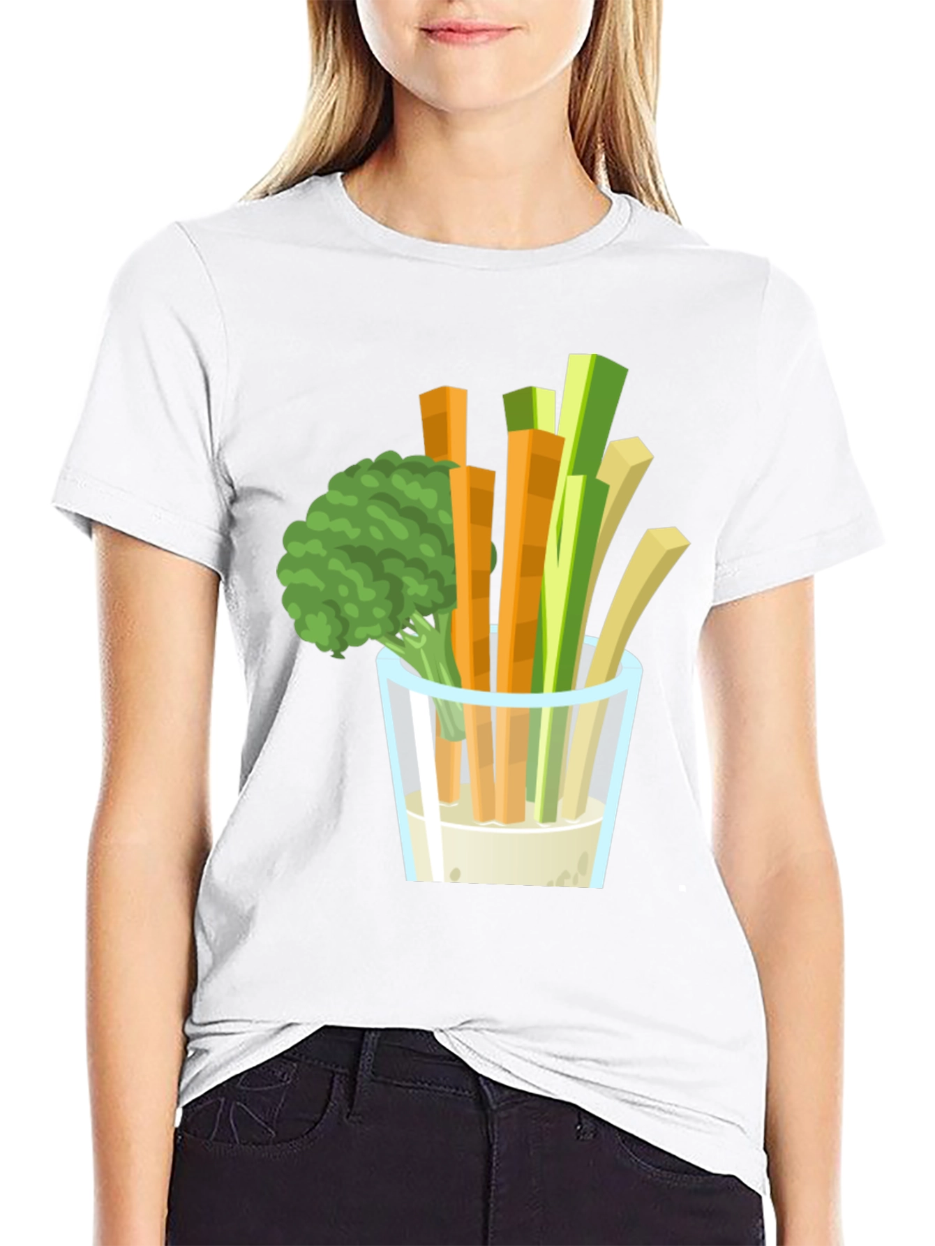Veggie Dip Graphic Tee - Black Cotton T-Shirt