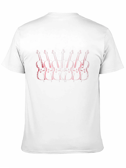 Unique Cello Instrument Graphic Black T-Shirt
