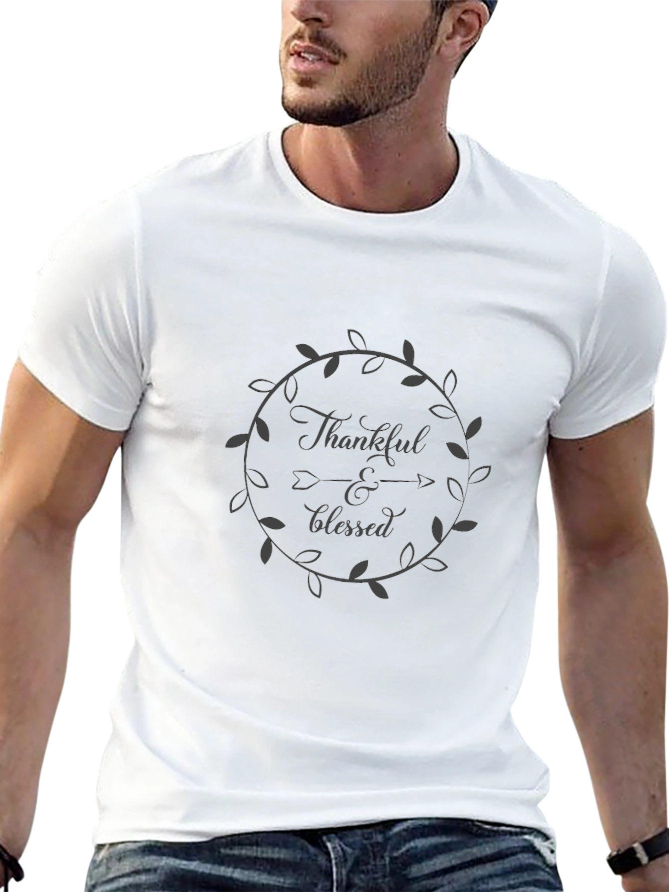 Thankful & Blessed Graphic Tee - Black