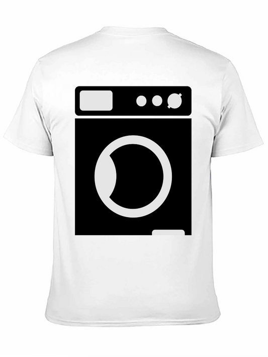 Washing Machine Graphic Tee - Black Cotton T-Shirt