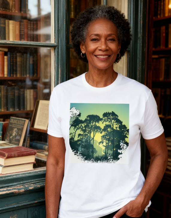 Sunset Forest Silhouette Graphic Tee