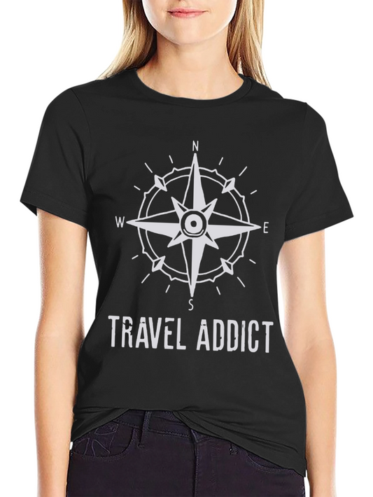 Travel Addict Compass Graphic T-Shirt
