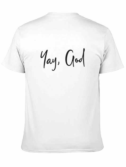 Yay God T-Shirt - Black Crew Neck Casual Wear