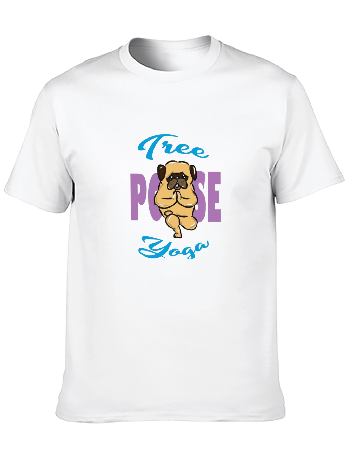 Tree Pose Yoga Pug Graphic Tee